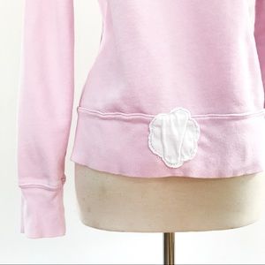 Harajuku Lovers Tick Tock Bunny Zip Hoodie Sweater in Pink w/ Japanese Graphics